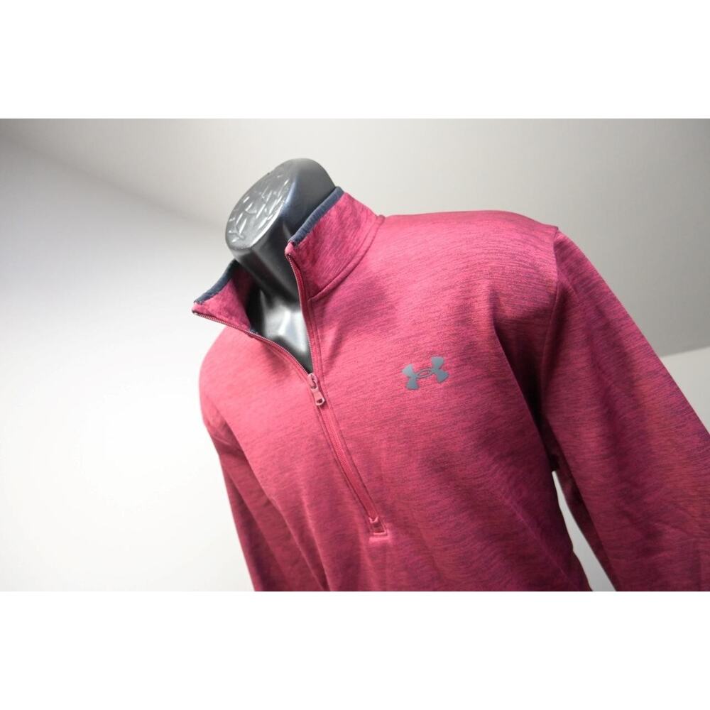 Under Armour 1/4 Zip Golf Jacket Fleece Loose Athletic Dark Red Mens Size Large